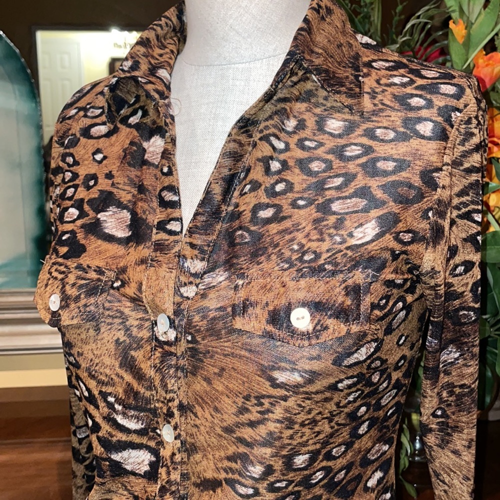 S Line Black Label Leopard Print Button Down Shirt - image 5
